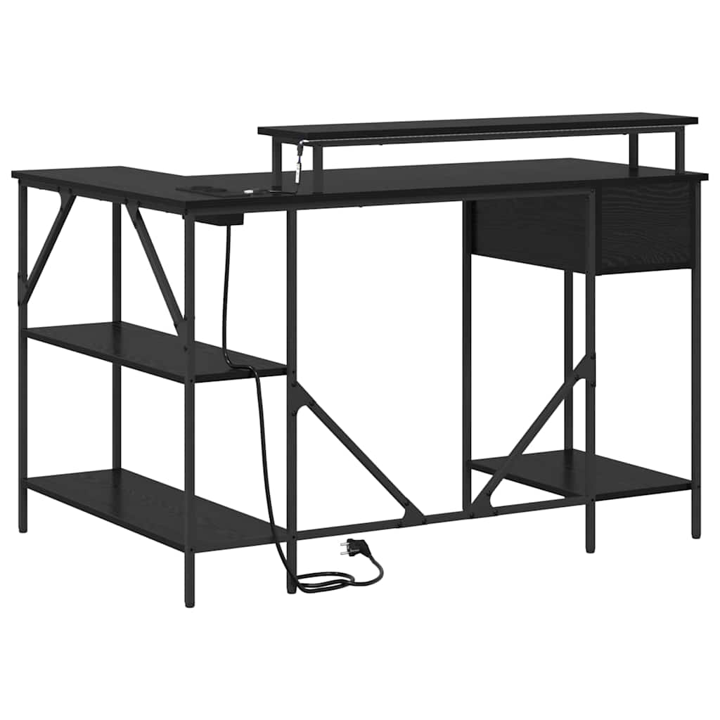 Skrivebord Svart Eik 120 x 79 x 86,5 cm Konstruert tre