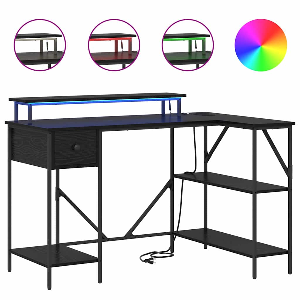Skrivebord Svart Eik 120 x 79 x 86,5 cm Konstruert tre