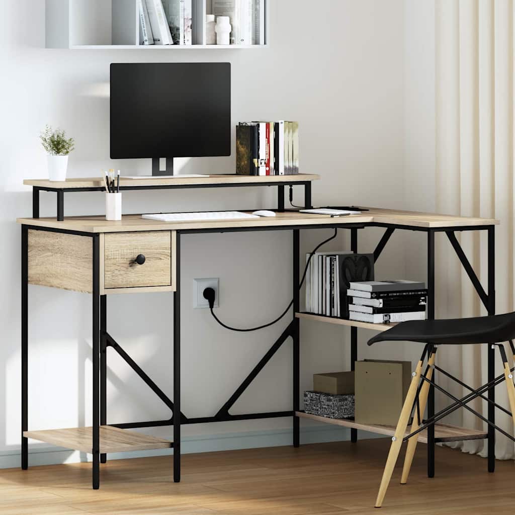 Skrivebord Sonoma eik 120 x 79 x 86,5 cm Konstruert tre