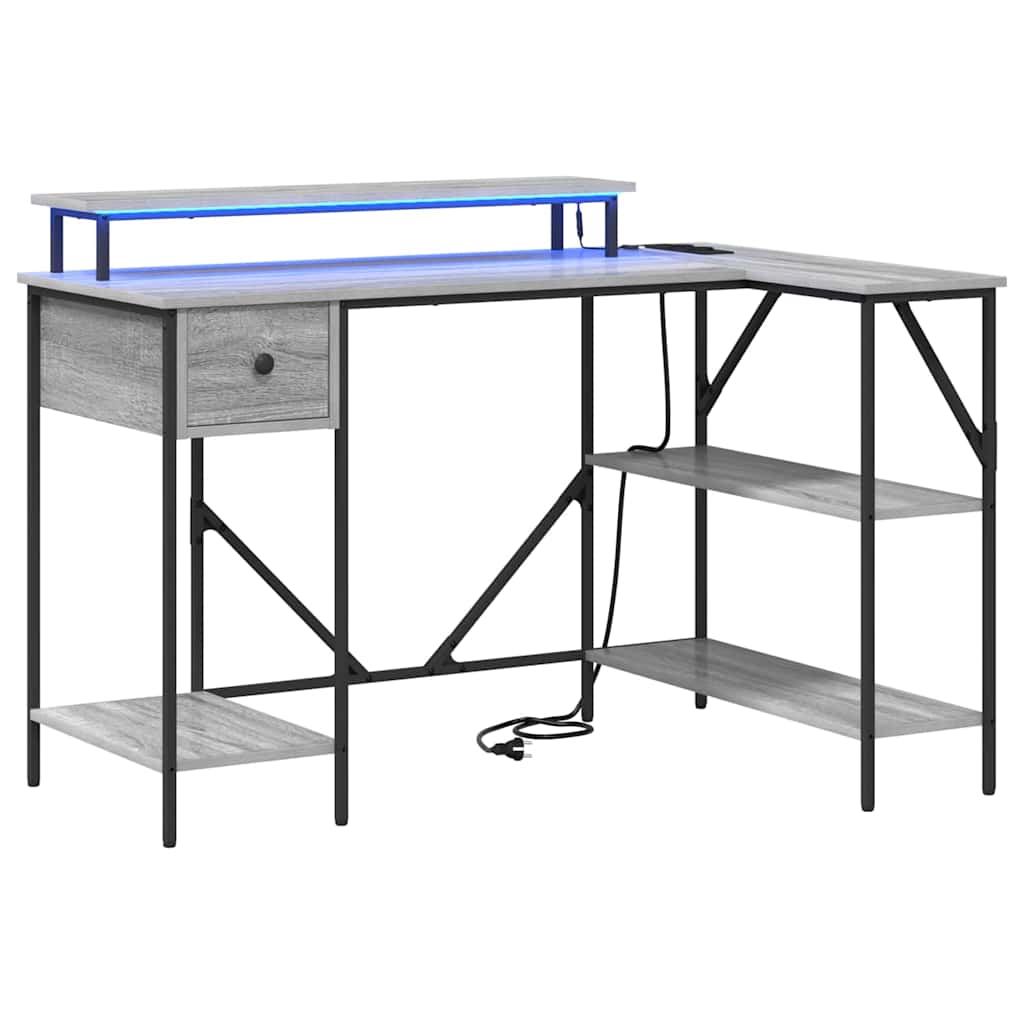 Skrivebord Grå Sonoma 120 x 79 x 86,5 cm Konstruert tre