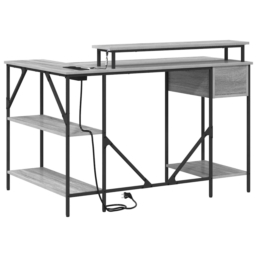 Skrivebord Grå Sonoma 120 x 79 x 86,5 cm Konstruert tre