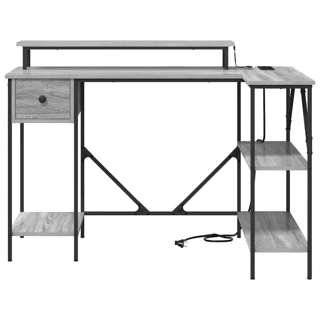 Skrivebord Grå Sonoma 120 x 79 x 86,5 cm Konstruert tre