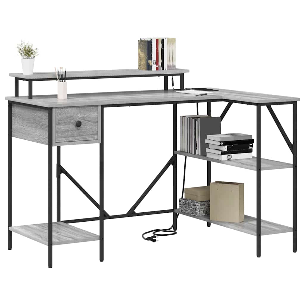 Skrivebord Grå Sonoma 120 x 79 x 86,5 cm Konstruert tre