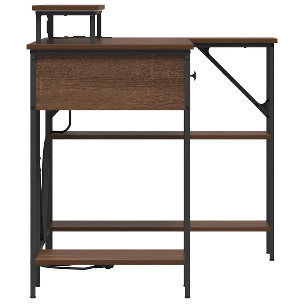 Skrivebord med skuff Brun Eik 120 x 79 x 86,5 cm Konstruert tre