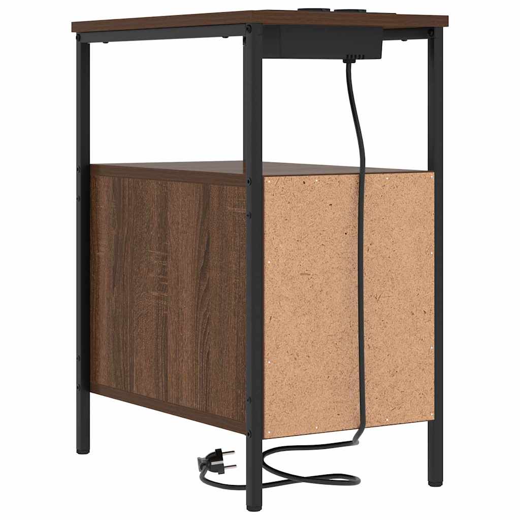 Nattbordskap 2 pcs Brun Eik 30 x 48 x 61 cm Konstruert tre
