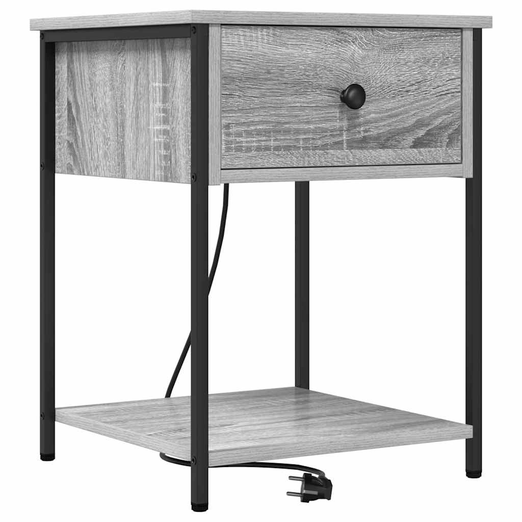 Nattbordskap 2 pcs Grå Sonoma 42 x 41 x 56 cm Konstruert tre