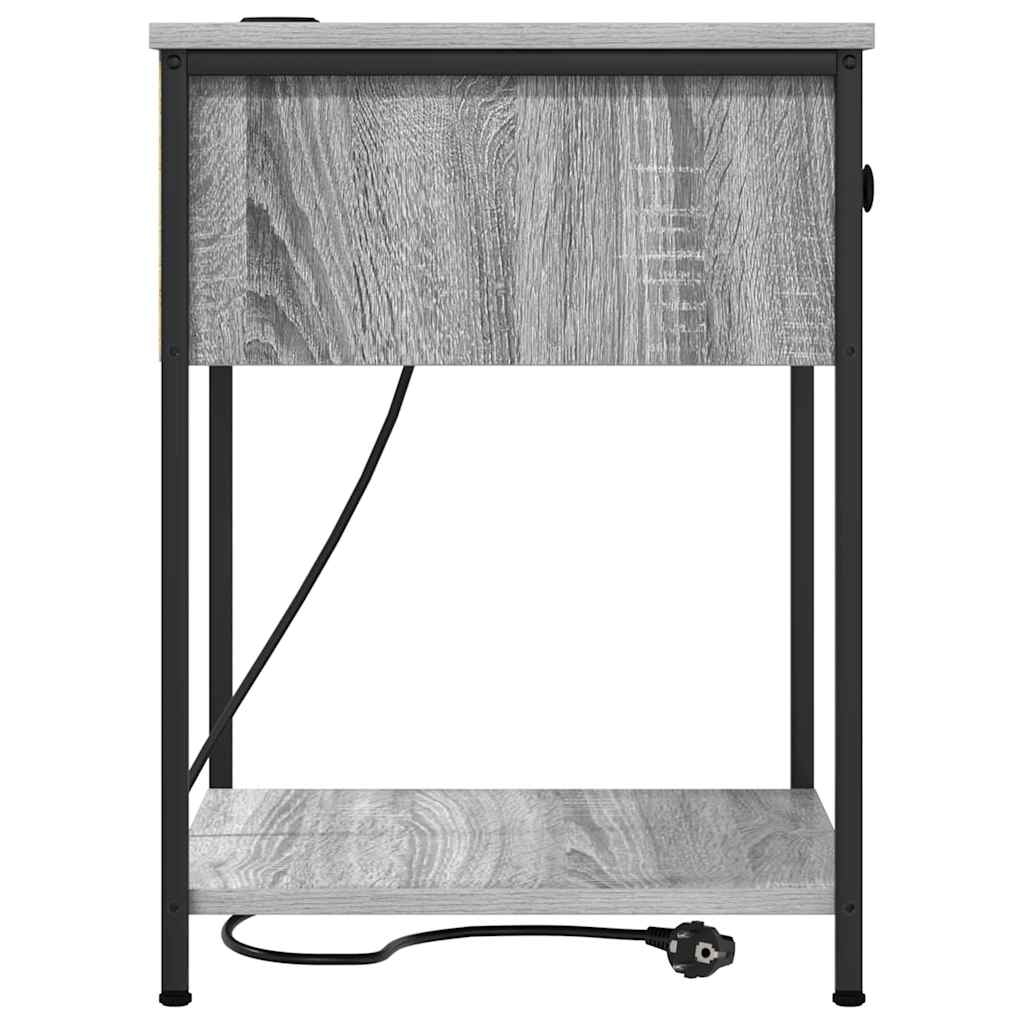 Nattbordskap 2 pcs Grå Sonoma 42 x 41 x 56 cm Konstruert tre