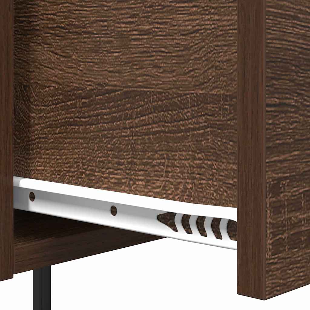 Nattbordskap 2 pcs Brun Eik 42 x 41 x 56 cm Konstruert tre