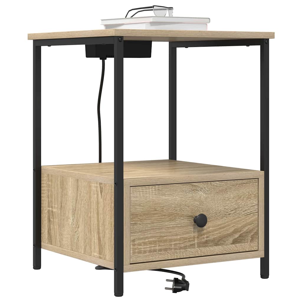 Nattbordskap 2 pcs Sonoma eik 42 x 41 x 56 cm Konstruert tre