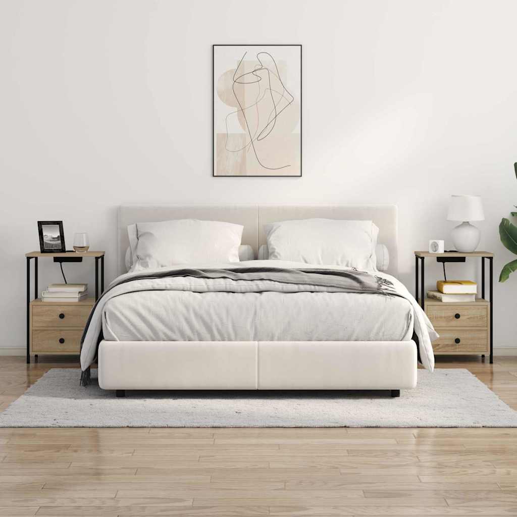Nattbordskap 2 pcs Sonoma eik 40 x 31 x 60 cm Konstruert tre