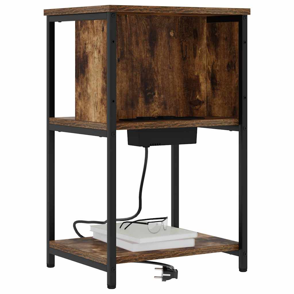 Nattbordskap Røkt eik 38 x 31 x 61 cm Konstruert tre