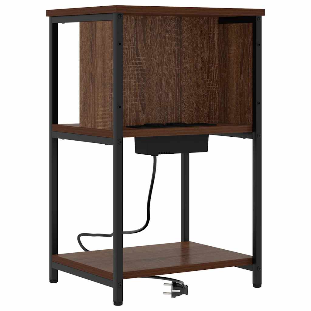 Nattbordskap 2 pcs Brun Eik 38 x 31 x 61 cm Konstruert tre