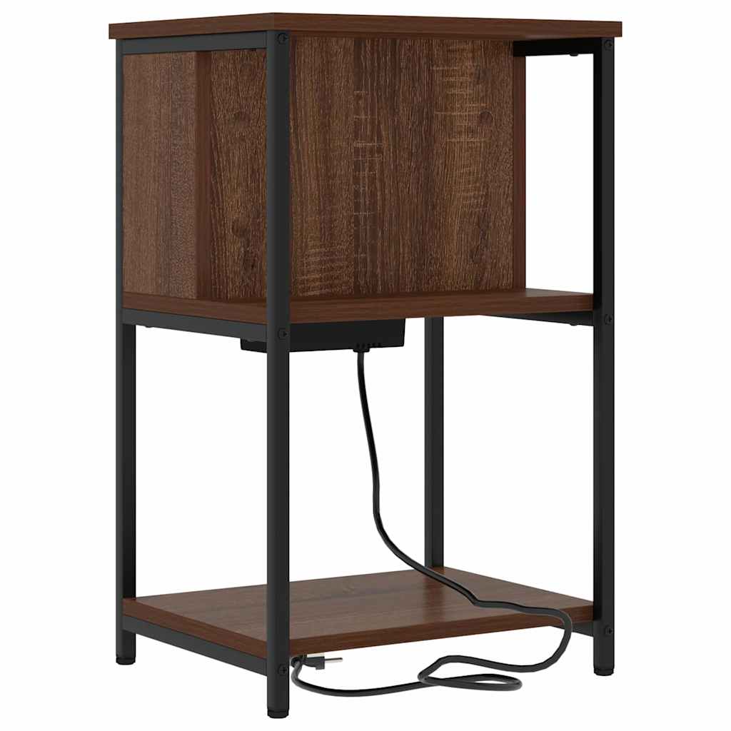 Nattbordskap 2 pcs Brun Eik 38 x 31 x 61 cm Konstruert tre