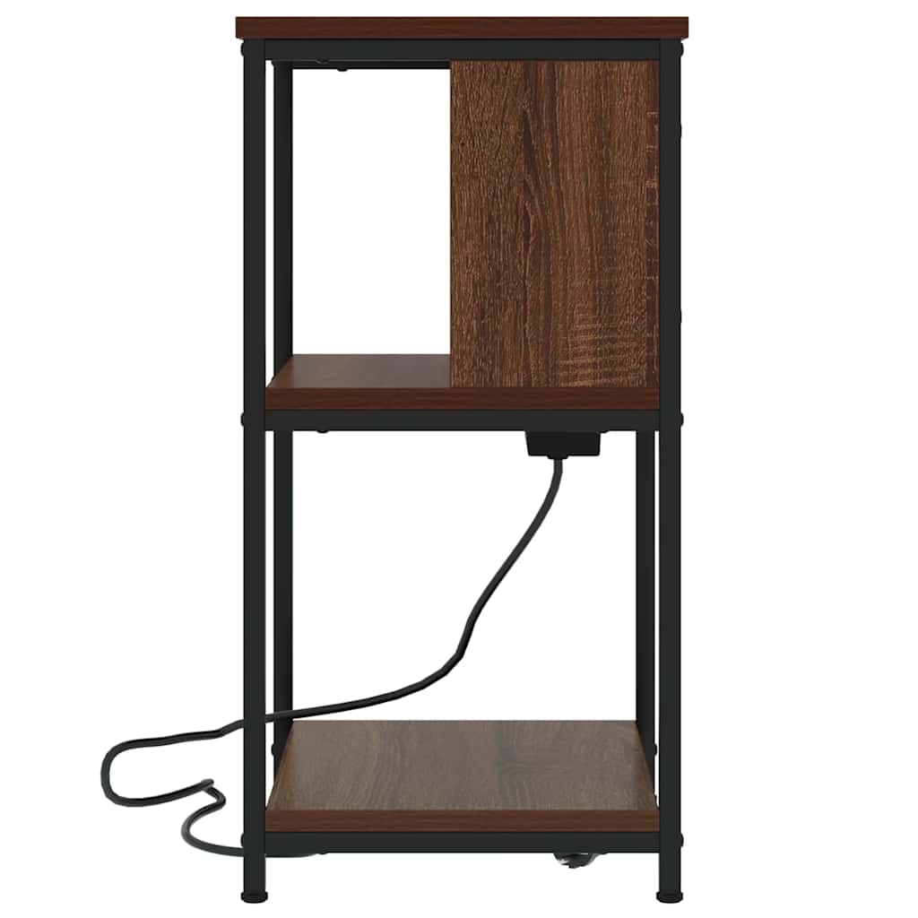 Nattbordskap 2 pcs Brun Eik 38 x 31 x 61 cm Konstruert tre