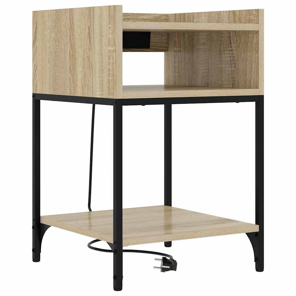 Nattbordskap 2 pcs Sonoma eik 40 x 40 x 61 cm Konstruert tre