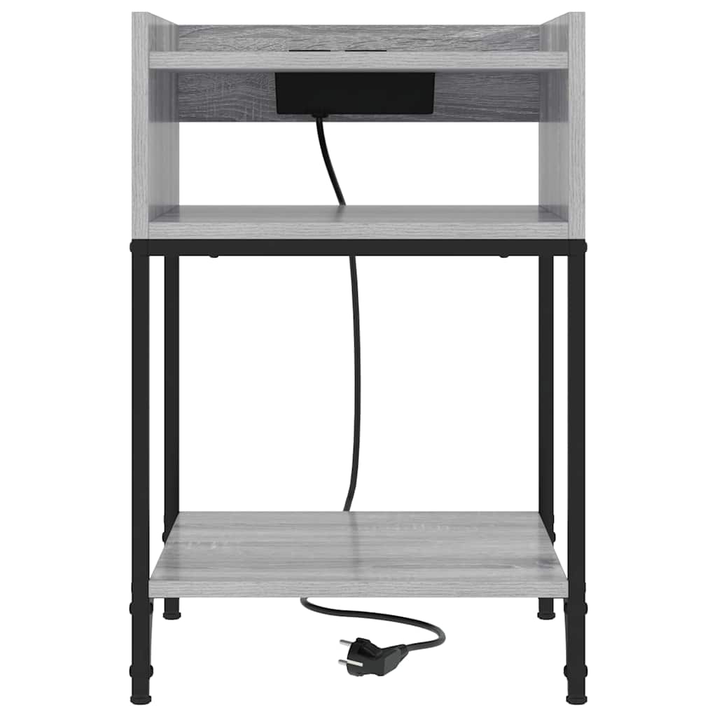 Nattbordskap 2 pcs Grå Sonoma 40 x 40 x 61 cm Konstruert tre