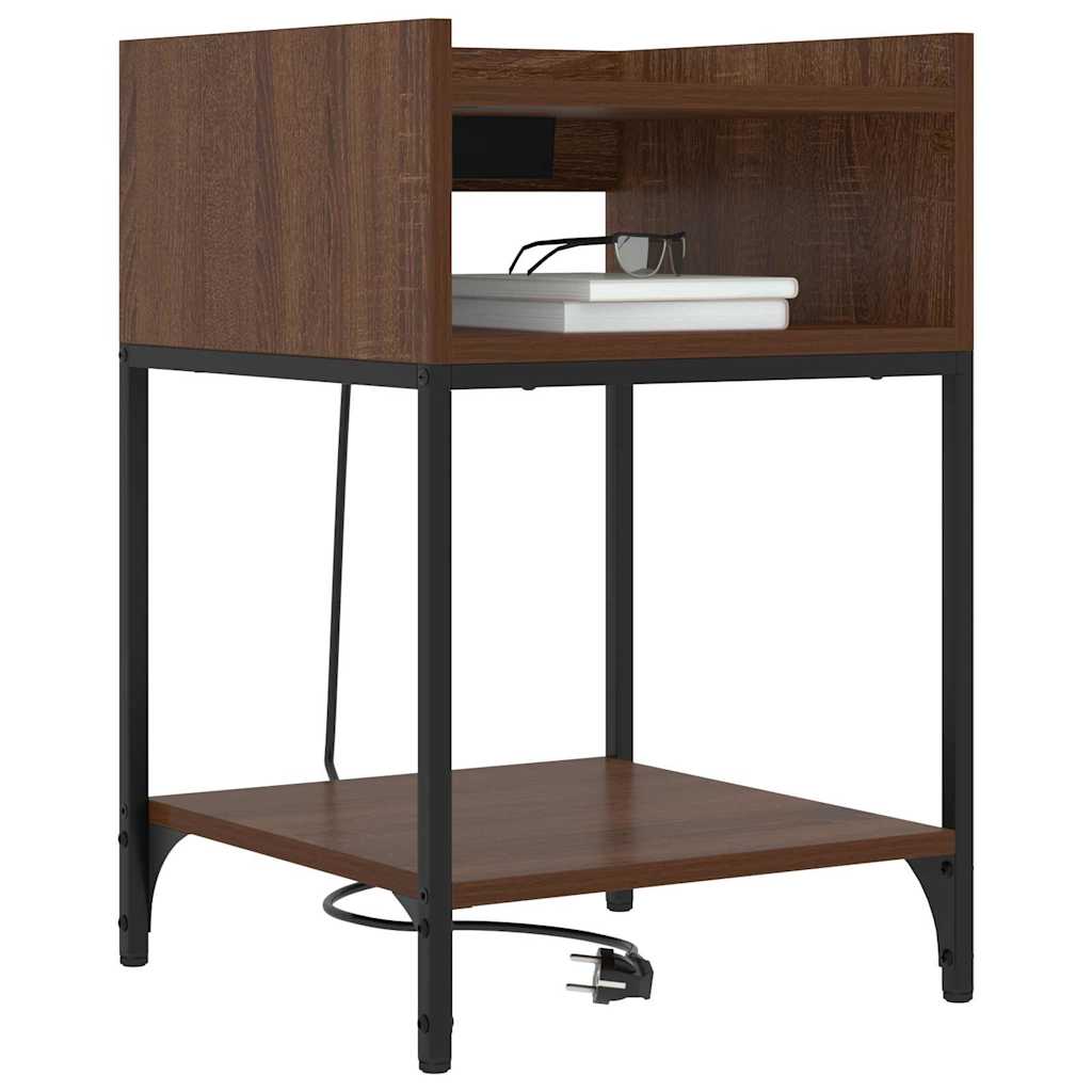 Nattbordskap 2 pcs Brun Eik 40 x 40 x 61 cm Konstruert tre vidaXL