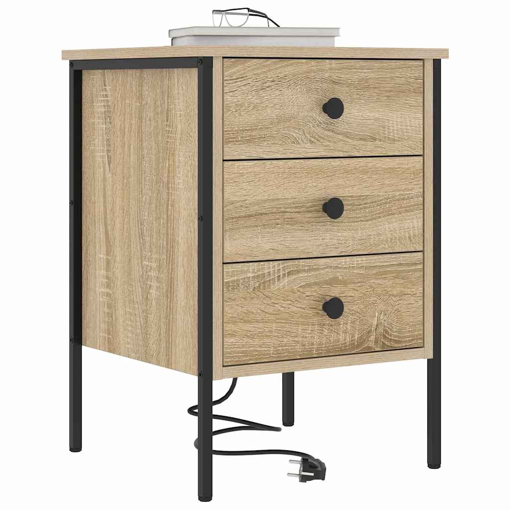 Nattbordskap 2 pcs Sonoma eik 42 x 41 x 61 cm Konstruert tre