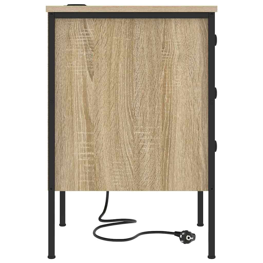 Nattbordskap 2 pcs Sonoma eik 42 x 41 x 61 cm Konstruert tre