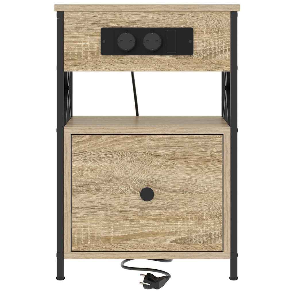 Nattbordskap 2 pcs Sonoma eik 40 x 31 x 60 cm Konstruert tre