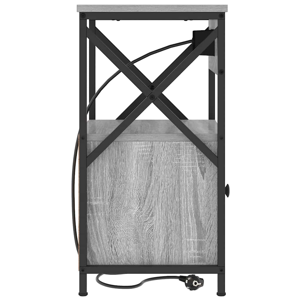 Nattbordskap 2 pcs Grå Sonoma 40 x 31 x 60 cm Konstruert tre