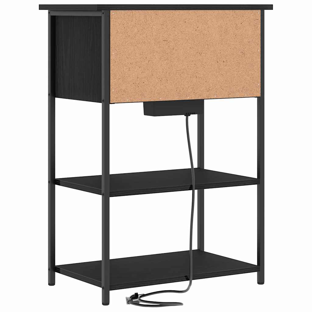 Nattbordskap Svart Eik 55 x 31 x 76 cm Konstruert tre