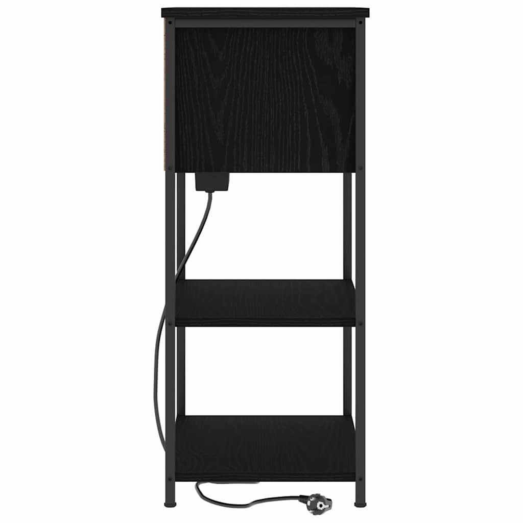Nattbordskap Svart Eik 55 x 31 x 76 cm Konstruert tre