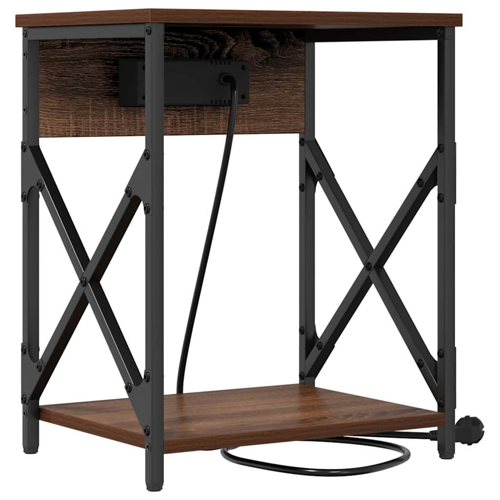 Nattbordskap 2 pcs Brun Eik 41 x 31 x 51 cm Konstruert tre