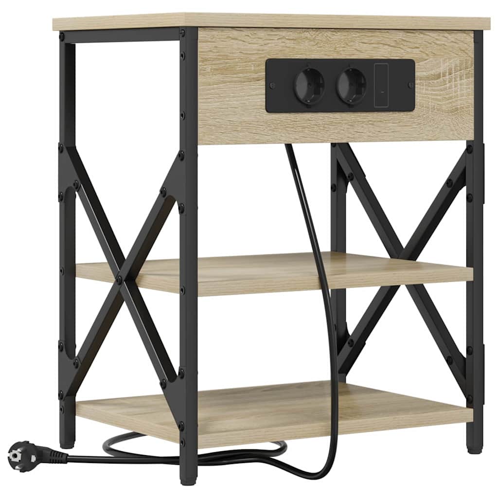 Nattbordskap 2 pcs Sonoma eik 41 x 31 x 51 cm Konstruert tre