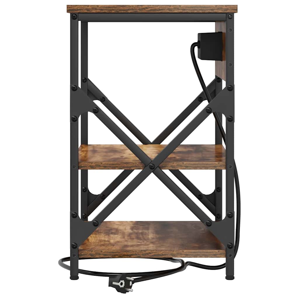 Nattbordskap 2 pcs Røkt eik 41 x 31 x 51 cm Konstruert tre