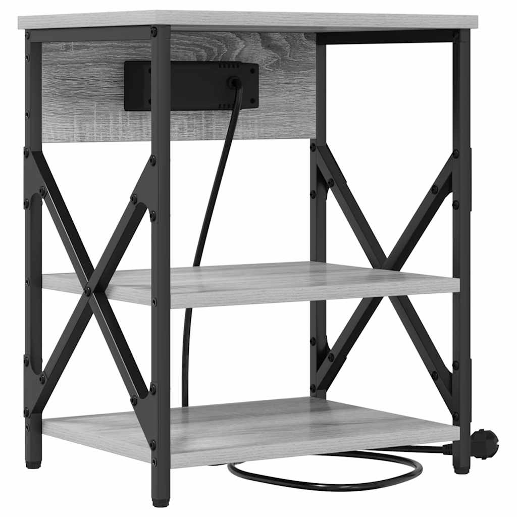 Nattbordskap 2 pcs Grå Sonoma 41 x 31 x 51 cm Konstruert tre