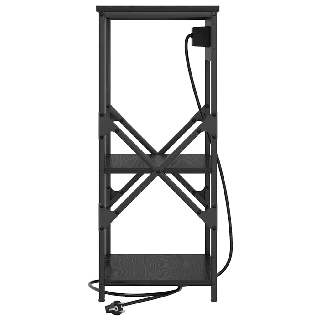 Nattbordskap med hylle Svart Eik 41 x 31 x 76 cm Konstruert tre