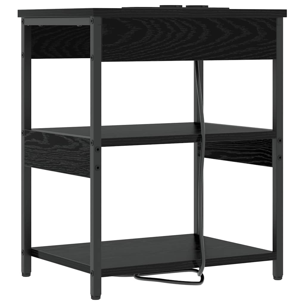 Nattbordskap Svart Eik 41 x 31 x 51 cm Konstruert tre