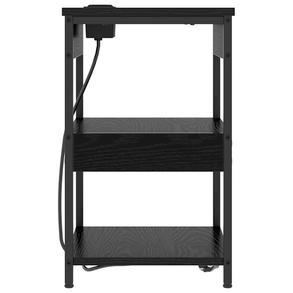 Nattbordskap Svart Eik 41 x 31 x 51 cm Konstruert tre