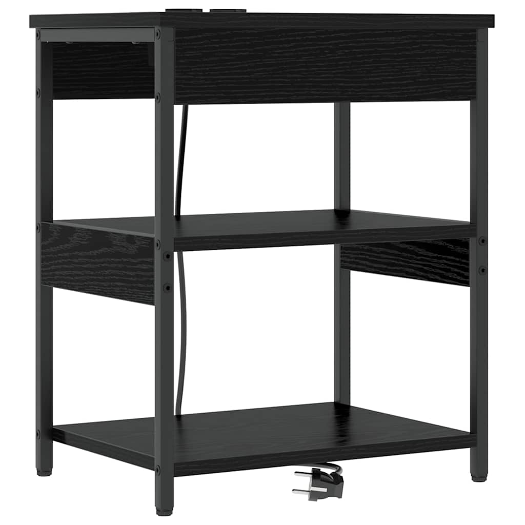 Nattbordskap 2 pcs Svart Eik 41 x 31 x 51 cm Konstruert tre
