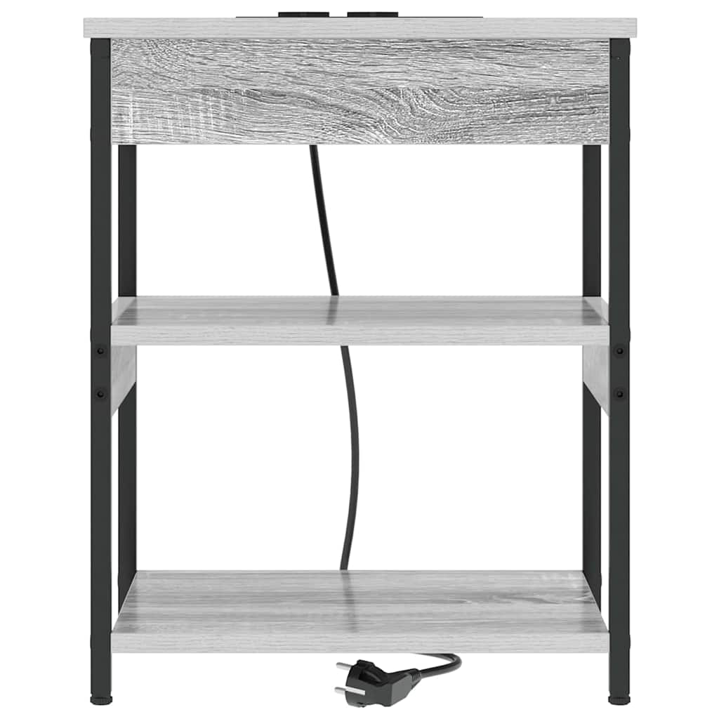 Nattbordskap 2 pcs Grå Sonoma 41 x 31 x 51 cm Konstruert tre