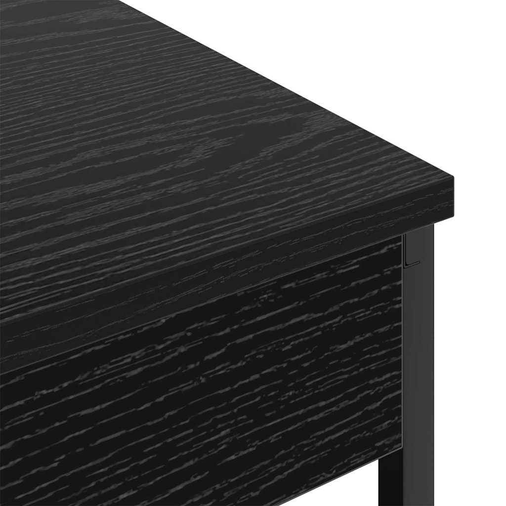 Nattbordskap med hylle Svart Eik 41 x 31 x 76 cm Konstruert tre