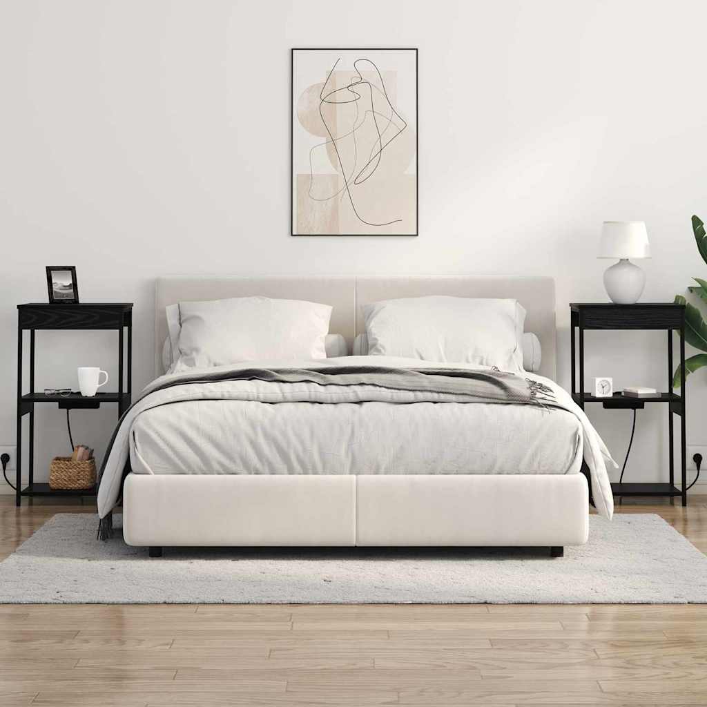 Nattbordskap med hylle Svart Eik 41 x 31 x 76 cm Konstruert tre