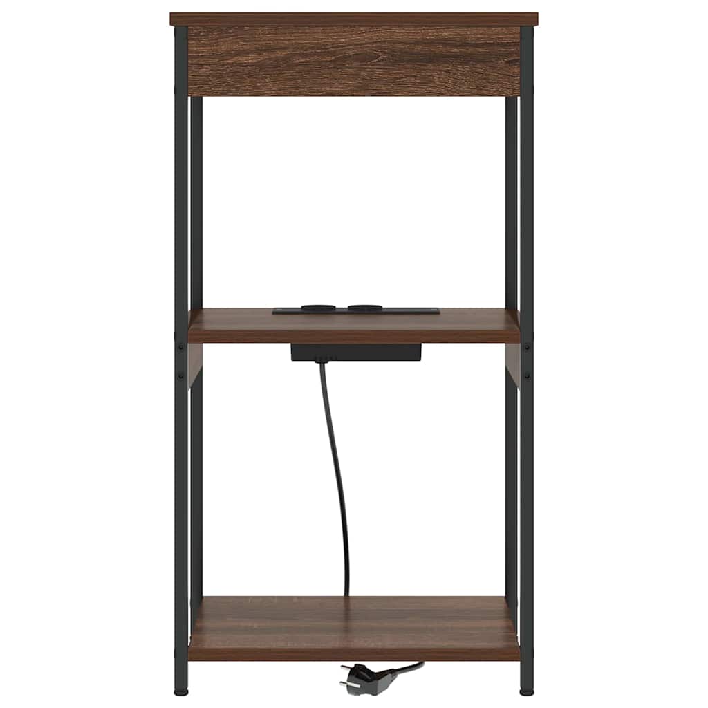 Nattbordskap med hylle Brun Eik 41 x 31 x 76 cm Konstruert tre