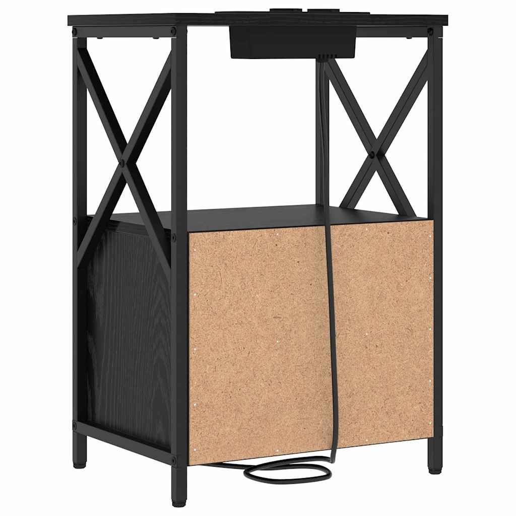 Nattbordskap 2 pcs Svart Eik 40 x 31 x 60 cm Konstruert tre