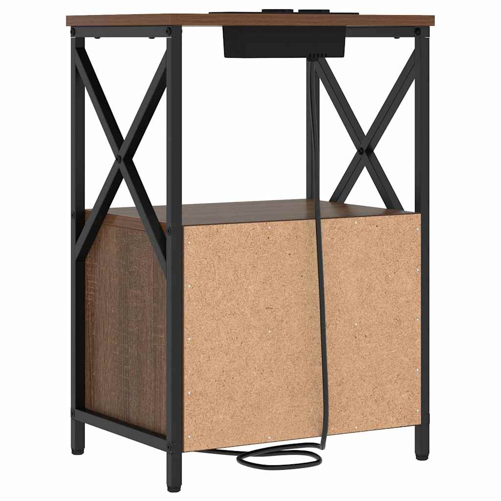 Nattbordskap 2 pcs Brun Eik 40 x 31 x 60 cm Konstruert tre