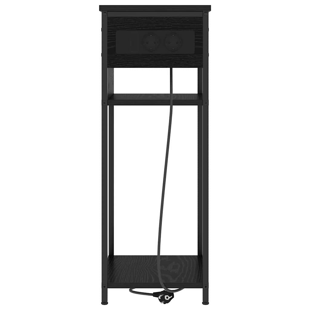 Nattbordskap Svart Eik 41 x 28 x 76 cm Konstruert tre