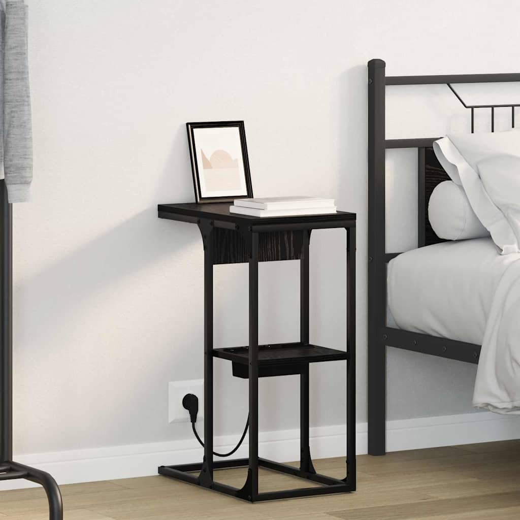 Nattbordskap Svart Eik 41,5 x 26 x 60,5 cm Konstruert tre