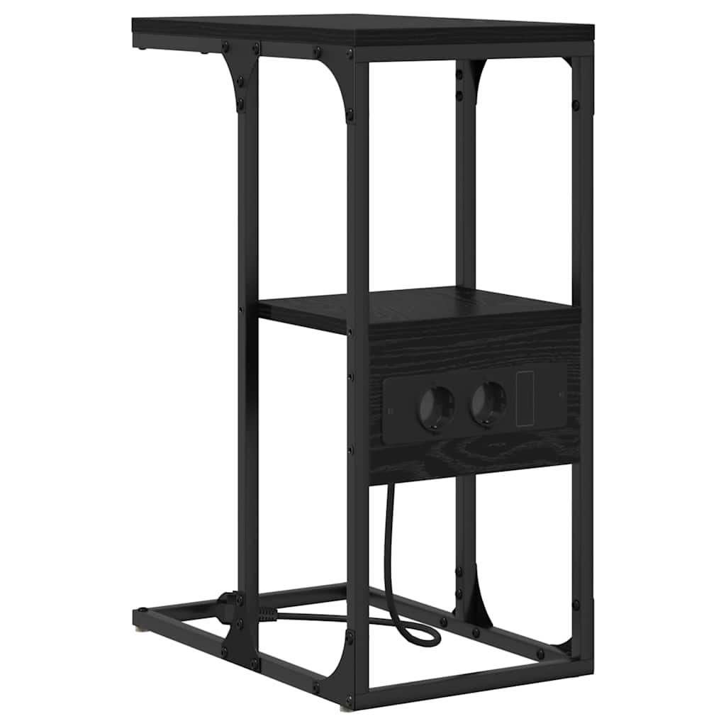 Nattbordskap Svart Eik 41,5 x 26 x 60,5 cm Konstruert tre