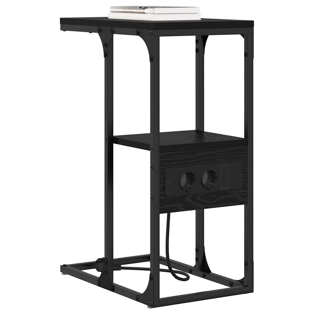 Nattbordskap Svart Eik 41,5 x 26 x 60,5 cm Konstruert tre