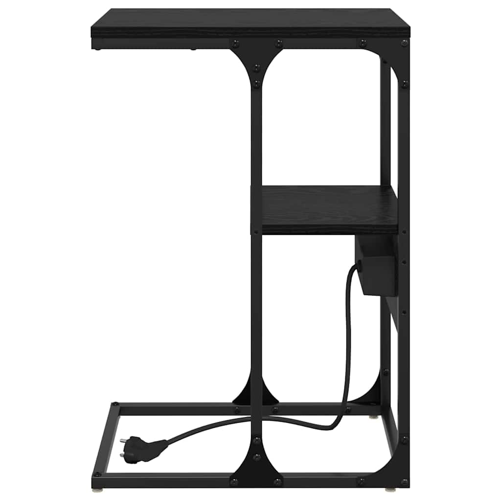 Nattbordskap Svart Eik 41,5 x 26 x 60,5 cm Konstruert tre