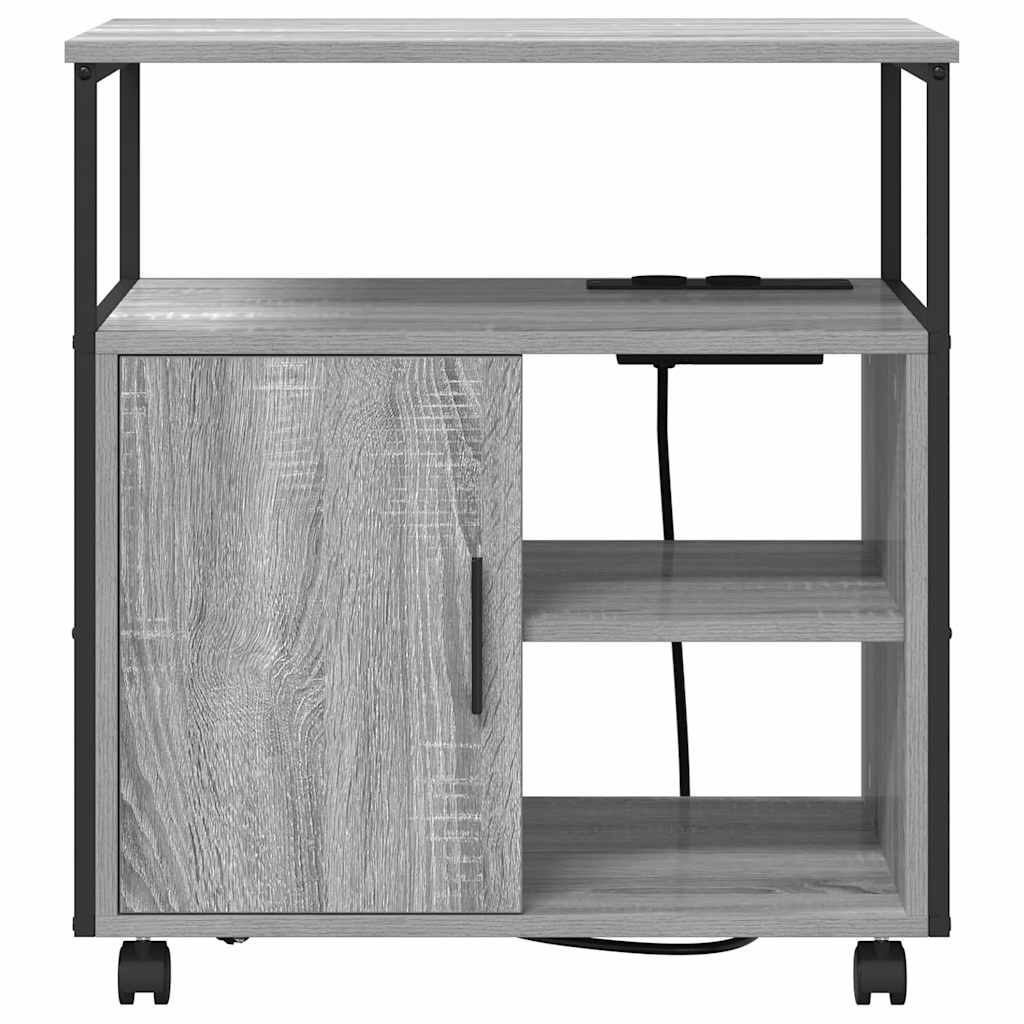 Skap med ladestasjon 61 x 46 x 67 cm Konstruert tre Grå Sonoma