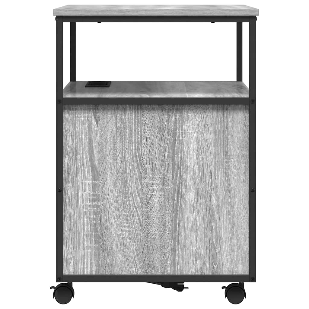 Skap med ladestasjon 61 x 46 x 67 cm Konstruert tre Grå Sonoma