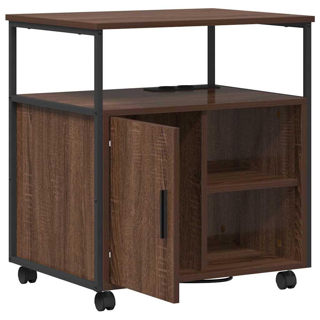 Skap med ladestasjon Brun Eik 61 x 46 x 67 cm Konstruert tre