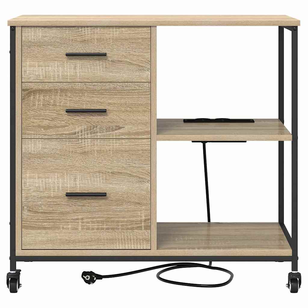 Skap med ladestasjon Sonoma eik 76 x 41 x 72 cm Konstruert tre